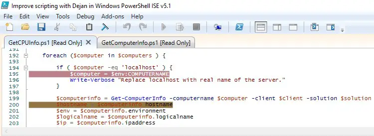 powershell script debugger